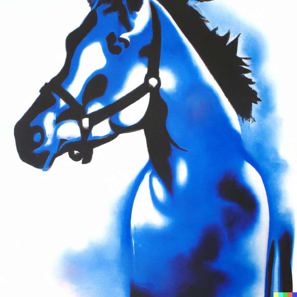 a horse, airbrush painting, stencil art